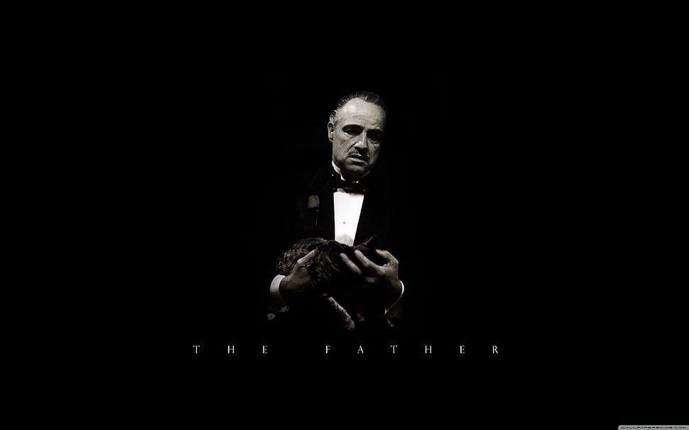 men's black tuxedo, The Godfather, Vito Corleone HD wallpaper