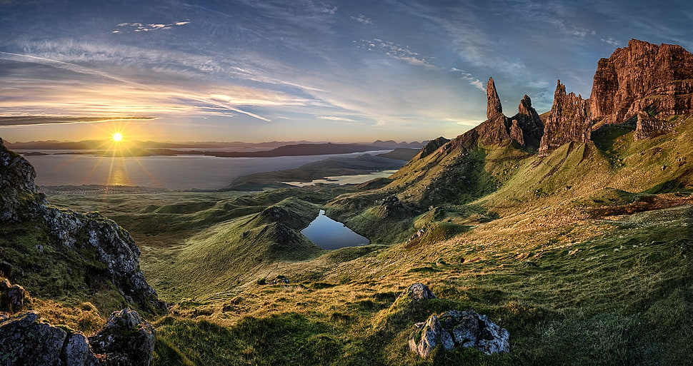 landscape photography of mountain, nature, landscape, Old Man of Storr, Skye HD wallpaper