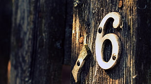 white 16 wall decor, depth of field, numbers, old, wood