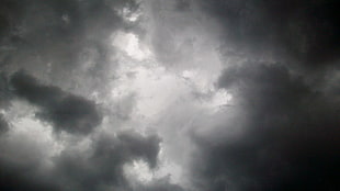 gray and black cloudy sky, sky, clouds, abstract, gray