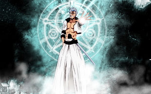 Bleach character illustration, Bleach, Grimmjow Jaegerjaquez, symbols, anime HD wallpaper