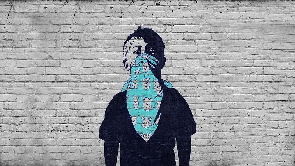 gray concrete bricks wall, graffiti, children, wall, artwork HD wallpaper