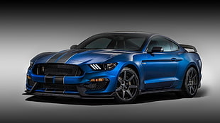 blue and black Ford Shelby GT-500 HD wallpaper