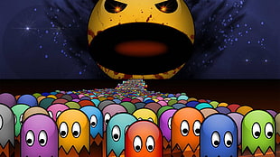 Pac-Man digital wallpaper