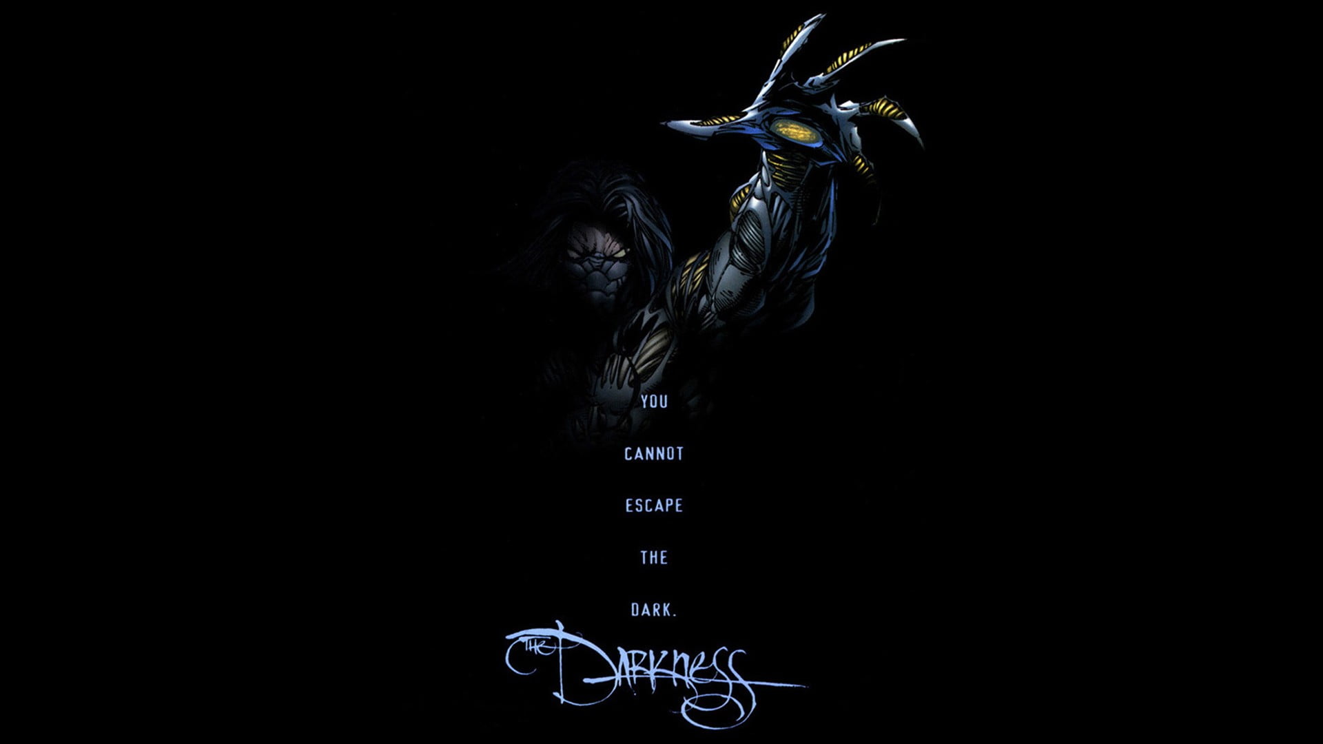 Darkness character digital wallpaper, the Darkness, comics, black background, Jackie Estacado
