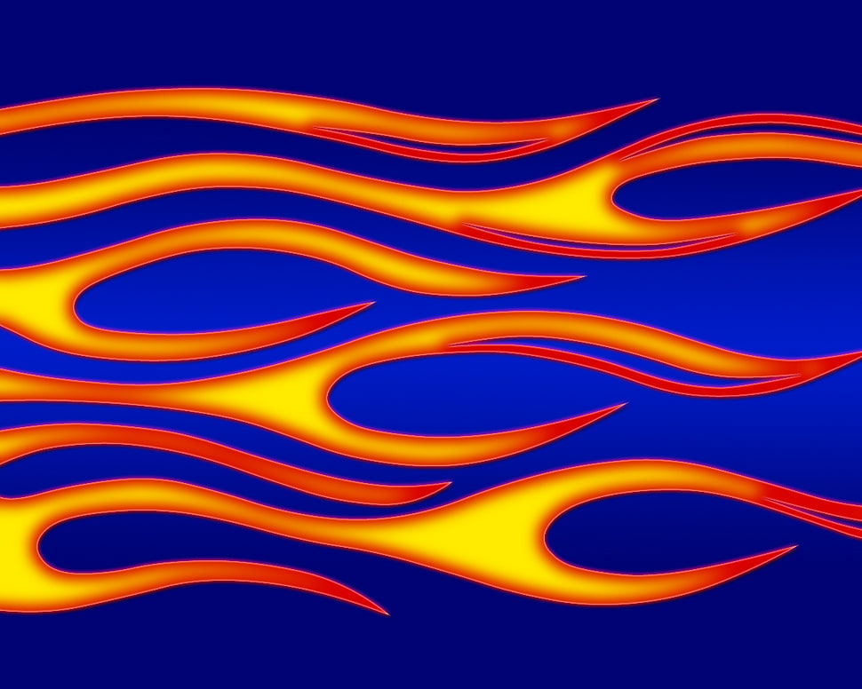 blue and orange illustrationm HD wallpaper