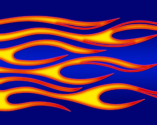 blue and orange illustrationm