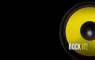 Rock It! advertisemet, KRK, minimalism, speakers, typography HD wallpaper