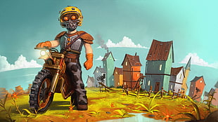 man riding motorcycle fan art