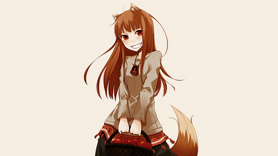 girl fox anime character digital poster HD wallpaper