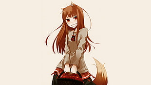 girl fox anime character digital poster