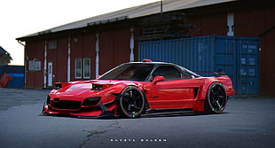 red and black coupe, Khyzyl Saleem, car, Acura NSX