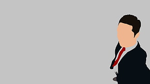 man in black suit illustration, vector, minimalism