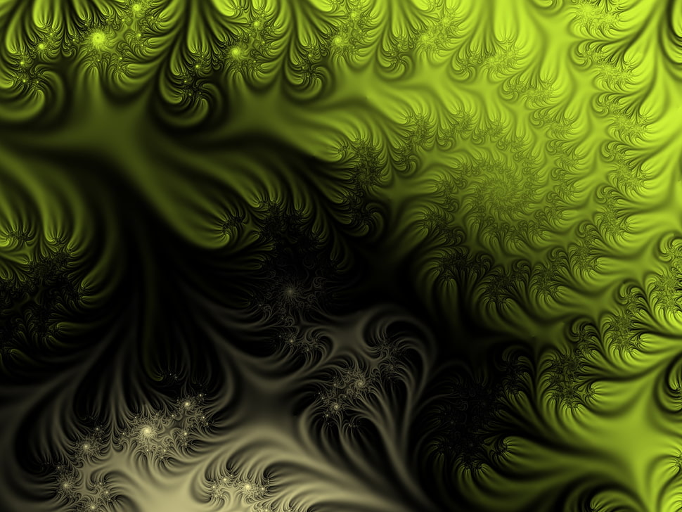 green spiral smoke illustration HD wallpaper