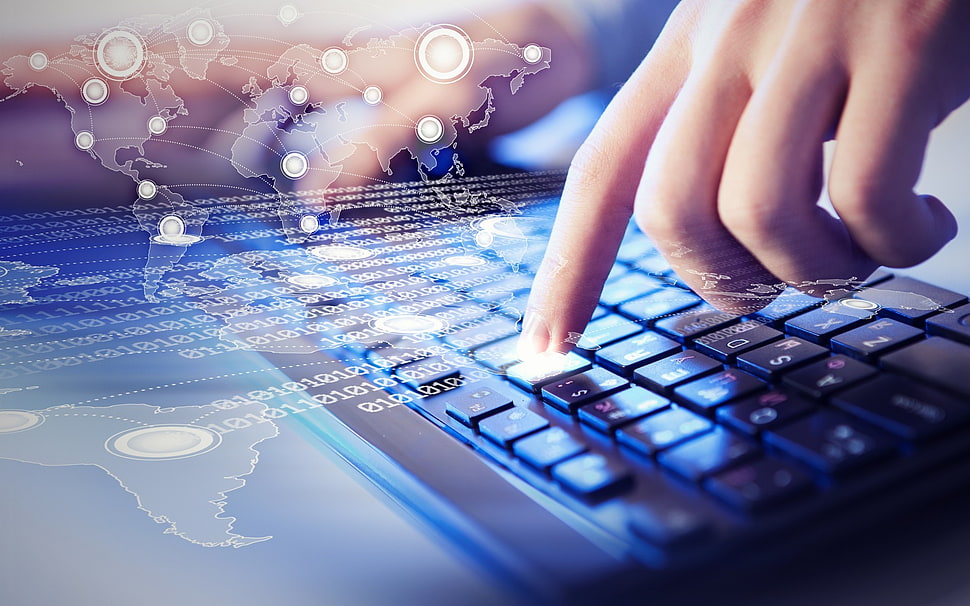 black computer keyboard, keyboards, hands, internet, network HD wallpaper