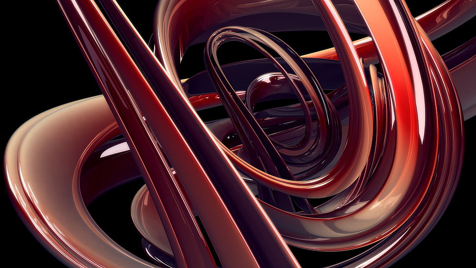 red and black car wheel, abstract, 3D, Photoshop, digital art HD wallpaper