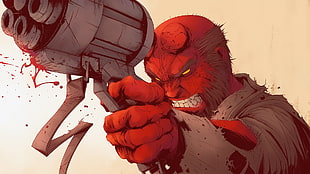 Hellboy illustration, comic books, Hellboy, Hell Boy, artwork HD wallpaper