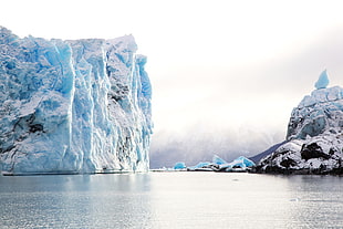 blue ice berg, Antarctica, iceberg, ocean