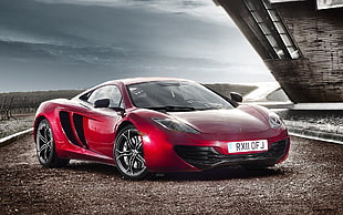 red sports coupe, car, McLaren