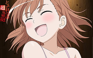 brown haired female Anime character smiling