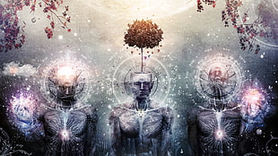 three men illustration, Cameron Gray, psychedelic