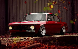 red coupe, vehicle, car, tuning, BMW