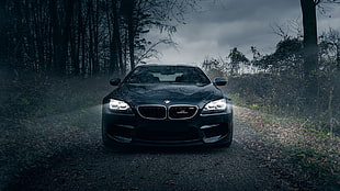 black BMW car, BMW M6, dark, car, BMW HD wallpaper