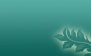 green and beige leaf plant artwork