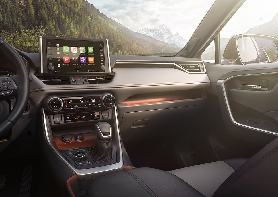 black car stereo, Rav 4, SUV, Cars 2019 HD wallpaper