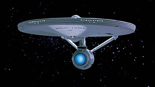 gray space ship digital art, Star Trek