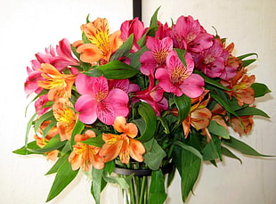 pink and orange floral bouquet