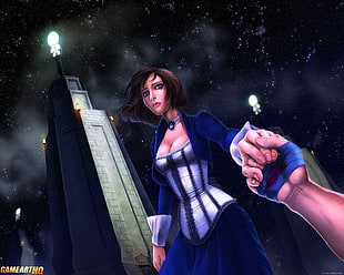 black-haired female animated character wallpaper, BioShock Infinite, video games, Elizabeth (BioShock)