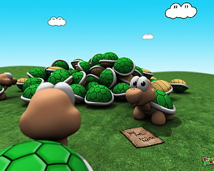 illustration of green turtles screenshot