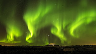green Aurora borealis, nature, landscape, aurorae
