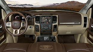 vehicle interior, Dodge RAM, car interior HD wallpaper