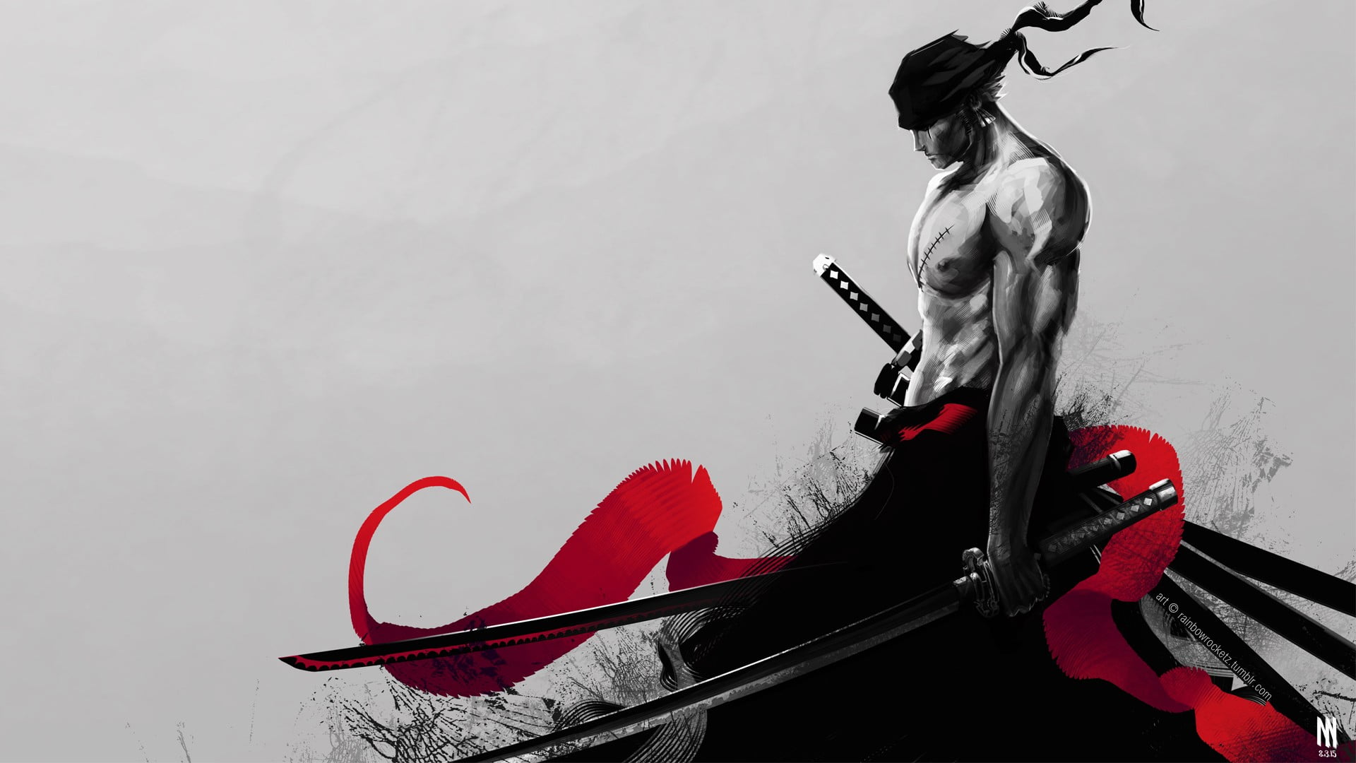 Roronoa Zoro From One Piece Artwork One Piece Zorro Hd Wallpaper Wallpaper Flare