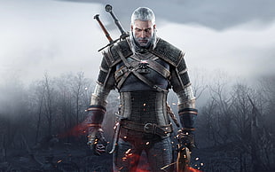 The Witcher game illustration, The Witcher 3: Wild Hunt, video games, The Witcher, Geralt of Rivia