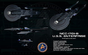 NCC-1701-B U.S.S. Enterprises illustration, Star Trek, USS Enterprise (spaceship) HD wallpaper