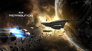 Eve Retribulition wallpaper, EVE Online, Amarr, spaceship, space
