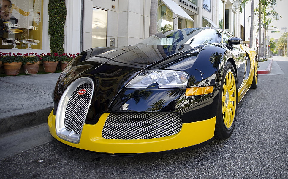 Bugatti Veyron, car, black cars, vehicle HD wallpaper