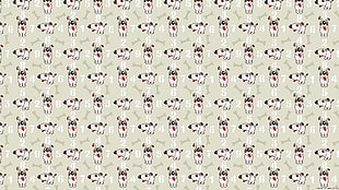 white and gray dog-print display wallpaper
