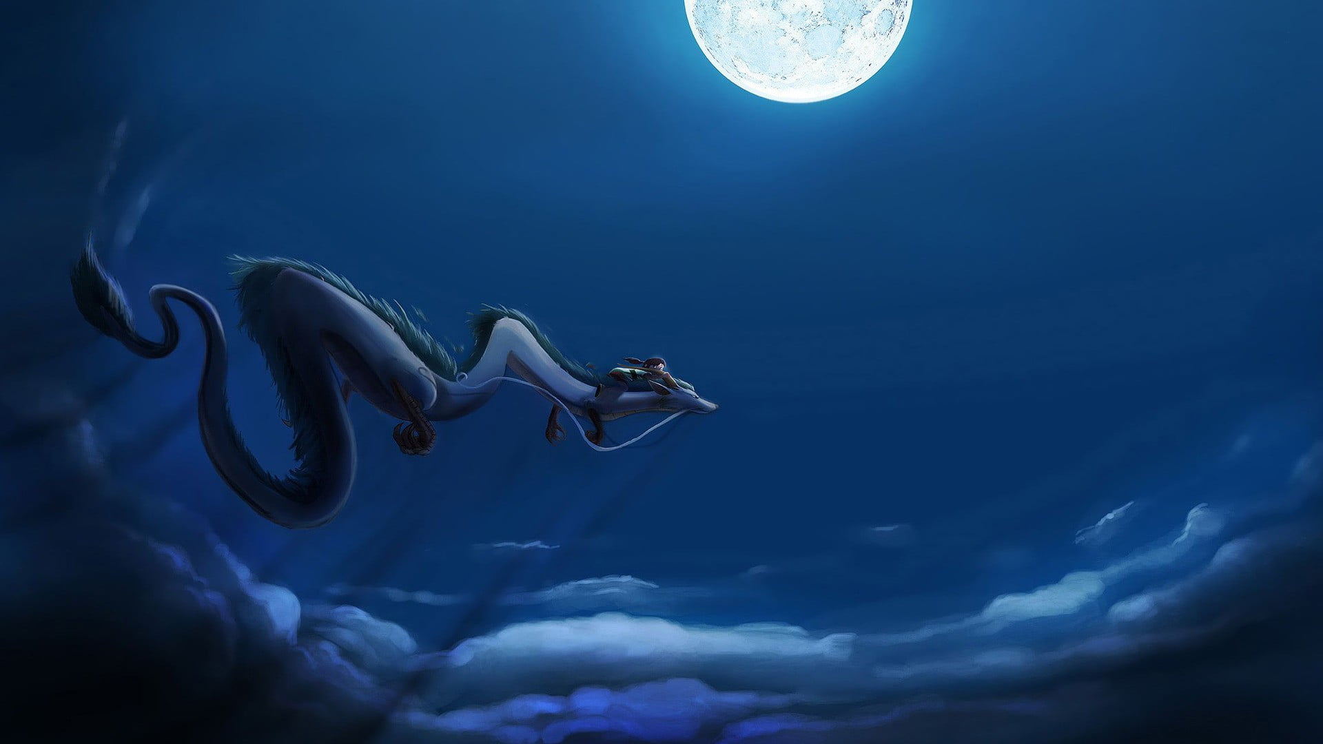 white dragon illustration, Studio Ghibli, Storm Spirit