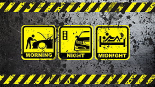 Morning Night, and Midnight poster, signs HD wallpaper