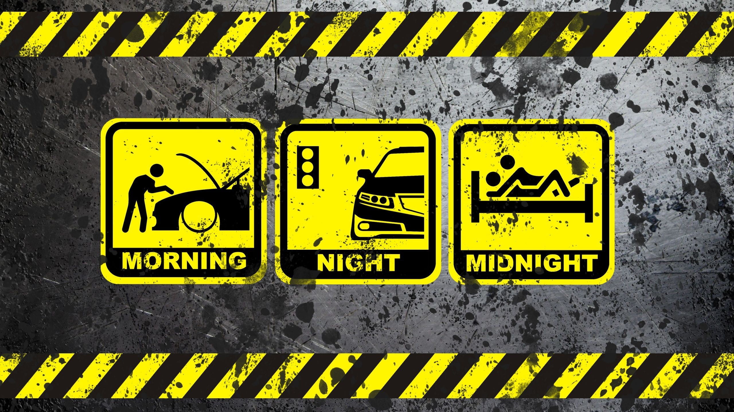 Morning Night, and Midnight poster, signs