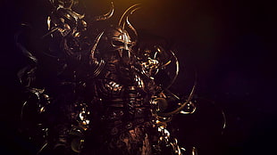 monster wallpaper, warrior, gold, The Elder Scrolls