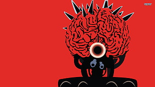 red brain illustration, Super Metroid, Samus Aran, Metroid, Mother Brain (Metroid)