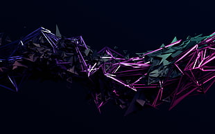 purple and green metallic colors digital wallpaper