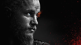 man character digital wallpaper, Ragnar Lodbrok, Vikings, TV, fire