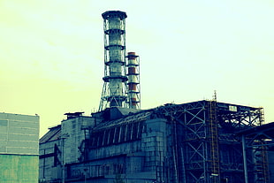 gray and red factory, Chernobyl