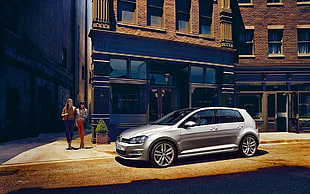gray 5-door hatchback, Volkswagen, golf VII, golf 7, car HD wallpaper
